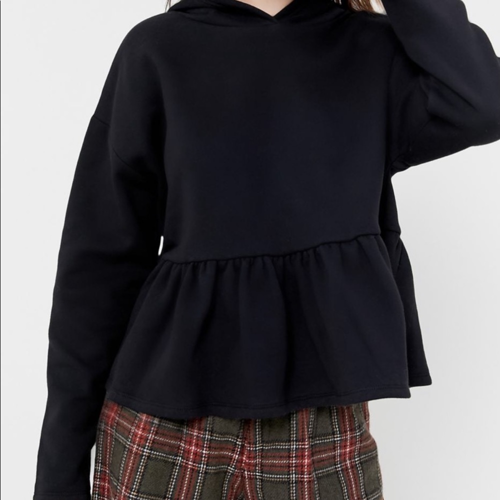 UO Hooded Peplum Sweatshirt